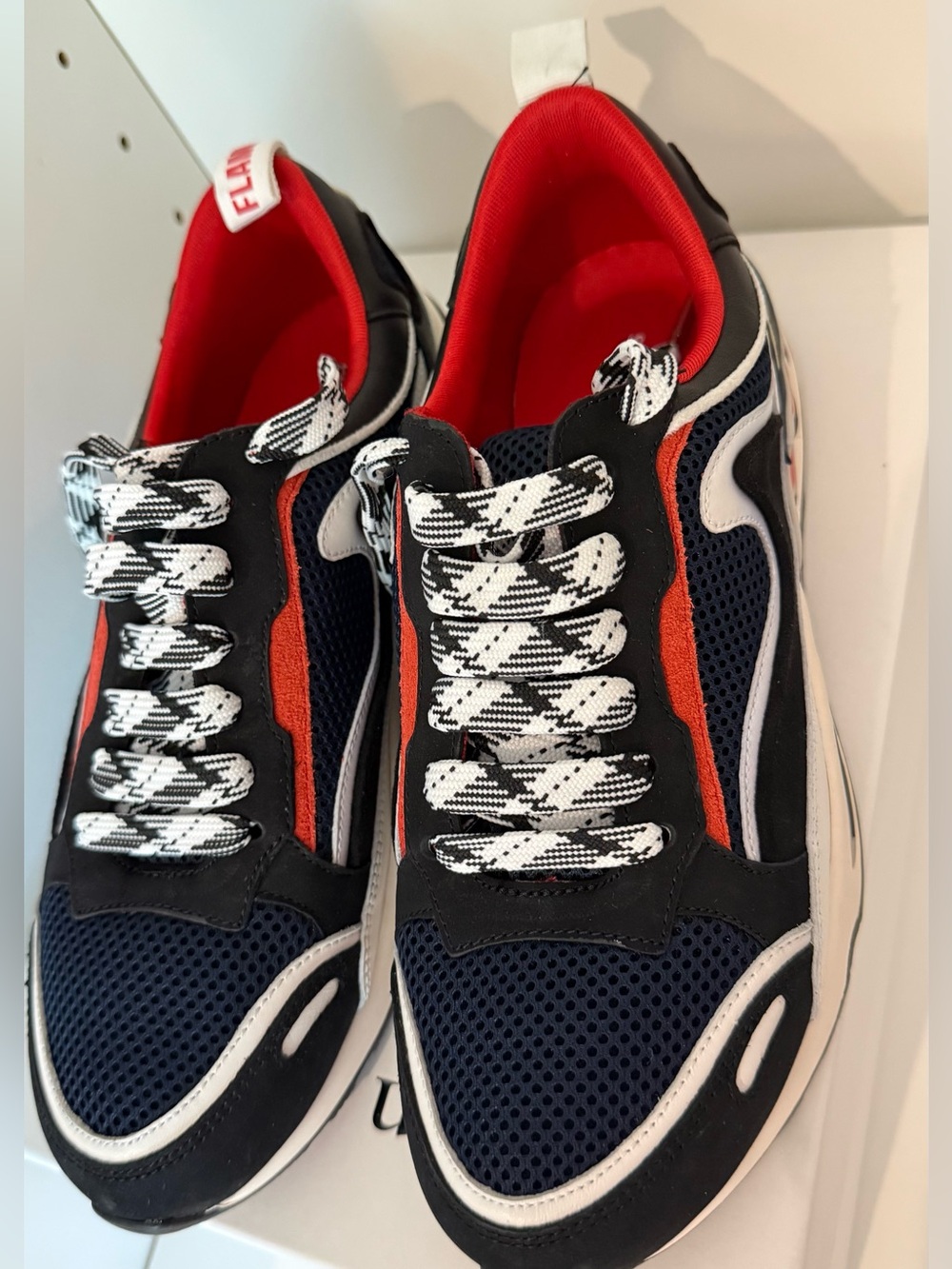 Sandro Paris Women Sneakers in Navy, Black & Red - Flame size 38